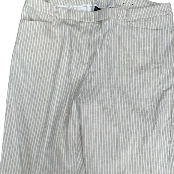 Lane Bryant Lena Pants Cream Stripe Linen Blend Summer Trouser Size 22 NEW - Picture 3 of 8